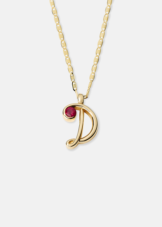 Gemstone Initial Charm