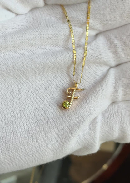 Gemstone Initial Charm