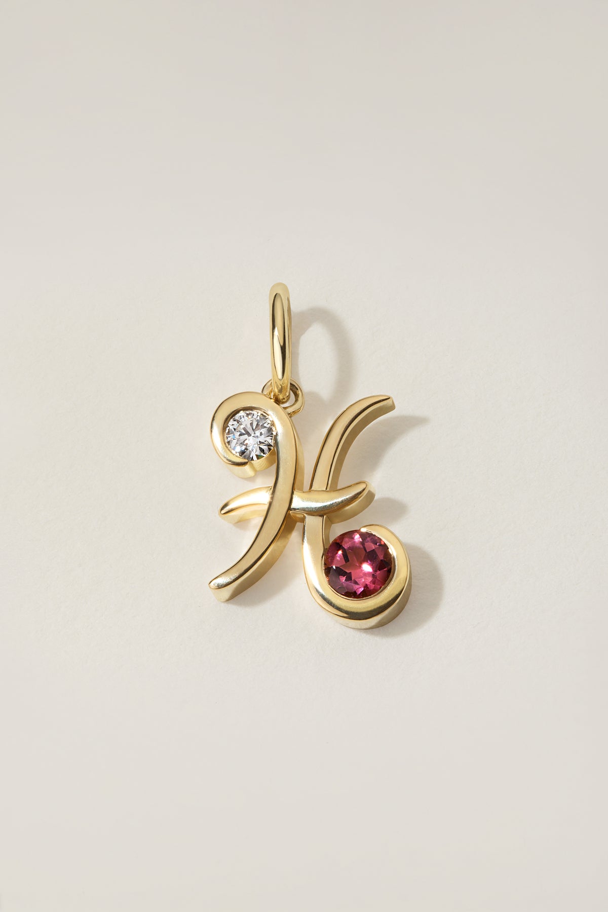 Two Stone Lettera Charm